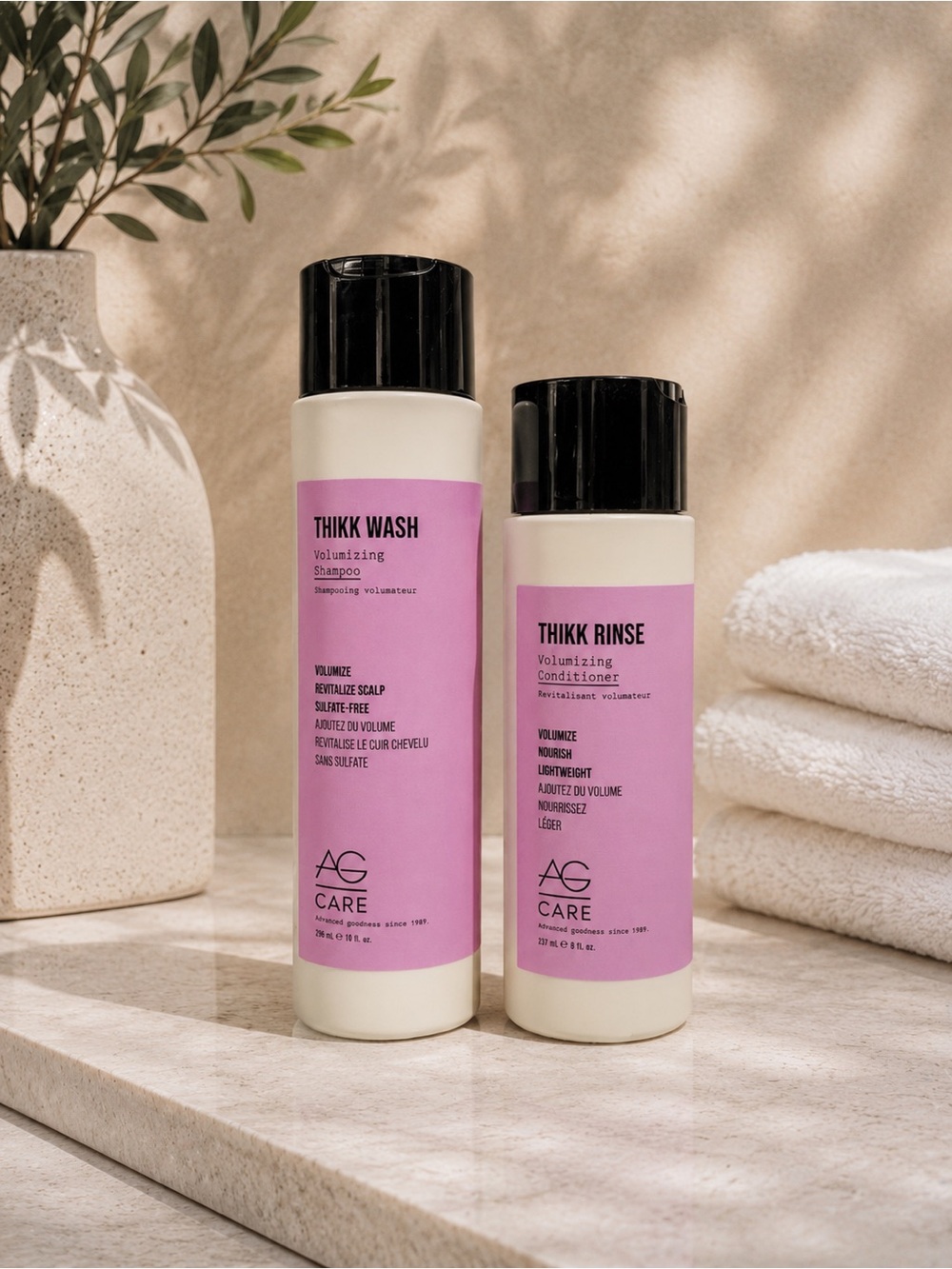 AG Care Thikk Wash & Thikk Rinse Volumizing Duo Set